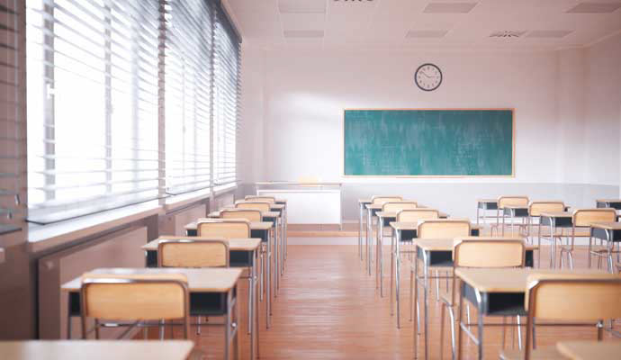 a clean empty classroom