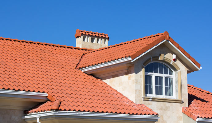 A clean roof visible after a pressure wash