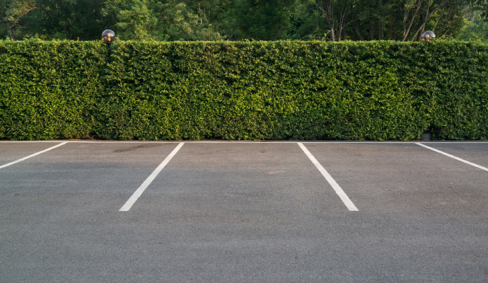 A clean and empty parking lot