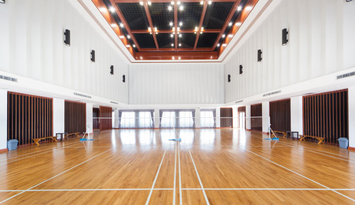 A clean indoor sports facility