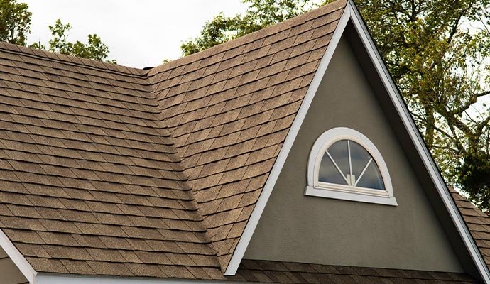 roof covered clean shingles